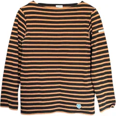  ORCIVAL オーシバル  フランス製 ボーダーカットソー  コットン100 オレンジ系   トップス【ZK89】  