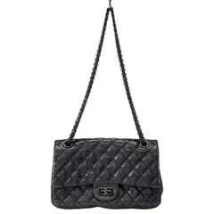 CHANEL(シャネル) ショルダーバッグ 2.55/マトラッセ 黒 シングルフラップ/マドモアゼルチェーン/ブラック金具 レザー