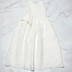 美品　セシリーバンセン　CECILIE BAHNSEN　ディッテドレス　DITTE DRESS ボラージュクロッケ　バックリボン　フラワー　花柄　 ホワイト　ポリエステル　シルク　ナイロン　ポリウレタン　ノースリーブ　ワンピース　ドレス　US2 UK6サイズ