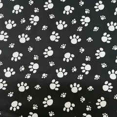 ツイルプリント あしあと柄 クロ 50cm