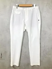 美品 St ANDREWS セントアンドリュース 042-3131551 ゴルフ サッカーストライプ ストレッチ パンツ sizeL/白 ■■メンズ