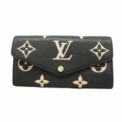 ルイ・ヴィトン(Louis Vuitton) ルイ・ヴィトン 長財布 モノグラム・アンプラント バイカラー ポルトフォイユサラ M80496 ブラック ベージュレディース