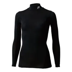 ヨネックス YONEX ハイネック長袖シャツ(レディース) ボディケア 半袖Tシャツ (STBF1504-007)、ﾌﾞﾗｯｸ