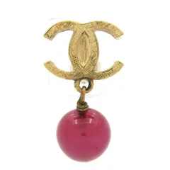 CHANEL(シャネル) ピアス - ゴールド×ボルドー