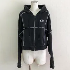 タグ付 WHO'S WHO gallery WWG SLOPPY リンキングジップパーカー ヴィンテージリメイク風 ショート丈 裏毛スウェットパーカー チャコールグレー FREEのサムネイル