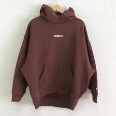 フリークスストア別注 19AW PENNEYS ミニロゴ×キツネ 裏起毛スウェットプルパーカー ビッグシルエット フーディ ブラウン FREE