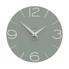 新品 【 世界10カ国以上で愛される × 35色から選べる 】CalleaDesign SMILE イタリア製ミニマル 掛け時計 職人手作り 静音 木製 30x30cm おしゃれ 一生もの ギフト [セージグリーン＆ホワイト]