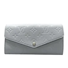 LOUIS VUITTON(ルイヴィトン) 長財布 モノグラム・アンプラント美品  ポルトフォイユサラNM M17779 ウォッシュド･ブルー レザー、牛革