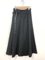 NATURAL BEAUTY BASIC ナチュラルビューティーベーシック ツイード レースアップ スカート sizeM/黒  ■■レディース