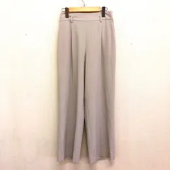 訳ありタグ付 グリーンレーベルリラクシング パウドレワイドパンツ ウォッシャブル・ストレッチ・防シワ ワイドスラックス ナチュラル サイズ40 L ※ベルト欠品