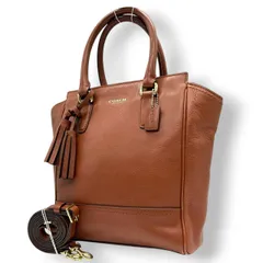 【美品】コーチ COACH マディソン キャリー ハンドバッグ 2WAY ショルダーバッグ 斜め掛け可 自立可 レザー 本革 シボ革 ペブルドレザー ブラウン キャメル 茶色 ゴールド金具 タッセル ロゴ チャーム エレガント クラシック ビンテージ U1