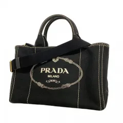 プラダ(Prada) プラダ トートバッグ カナパ キャンバス ブラック  2wayバッグレディース