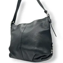 【良品】コーチ COACH レザー 2WAY ショルダーバッグ ワンショルダー 斜め掛け ブラック 黒 本革 ソーホー F15064 ホーボー シボ革 カジュアル シンプル ベーシック レディース 鞄 カバン s6