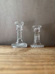 Y3646-1 ウランガラス キャンドルホルダー 燭台 2個セット LL - メルカリ