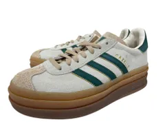 adidas (アディダス) GAZELLE BOLD ガゼル ボールド スエード ローカットスニーカー ID7056 23.5cm US6.5 ホワイト×グリーン レディース/065