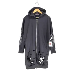 ユーズドフルギ USED古着 God Of Roses ダメージデザインジップパーカー メンズ JPN：2 