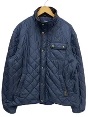 POLORALPH LAUREN (ポロラルフローレン) キルティングジャケット 中綿 襟&袖 太畝コーデュロイ XL ネイビー メンズ/065