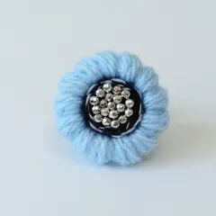 水色ポコポコブローチ