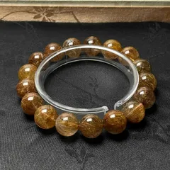 天然水晶★【60A銅髪ルチルクォーツ】★ブレスレット 天然石A 12.8-13.3mm ZB10099