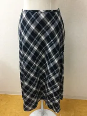 J.プレス 白×紺黒×ベージュなどチェック ロングスカート