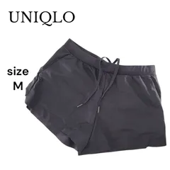 【美品】UNIQLO ユニクロ ショートパンツ トレーニングパンツ ブラック M ポケット有り ファスナー有 レディース