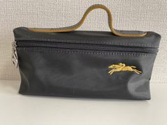 レア☆オールドクレージュ☆ボーダー柄バニティバッグ紺ネイビーポーチ 