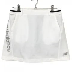 【超美品】ニューバランスゴルフ スカート 白×黒 サイドロゴシルバー  レディース 2(L) ゴルフウェア 2025年モデル New Balance