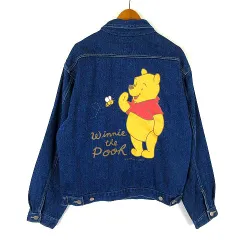 ANAHEIM CLUB アナハイムクラブ デニムジャケット ジージャン くまのプーさん プリント 長袖 M インディゴブルー