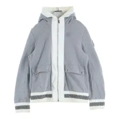 MONCLER GAMME BLEU (モンクレール・ガム・ブルー) MAGLIA CARDIGAN マグリアカーディガン ナイロン切替 ジップアップフーディー パーカー グレー 513918405200