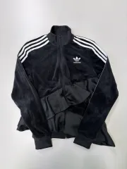 正規品 adidas ベルベット ブラック トラックジャージ