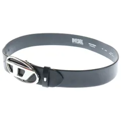 DIESEL (ディーゼル) OVAL D LOGO B-1DR オーバル Dロゴ バックル レザーベルト ブラック/シルバー