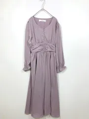 tocco closet トッコクローゼット 長袖 ウエストギャザー ワンピース sizeM/紫 ■■レディース