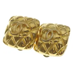 CHANEL (シャネル) 1990 25刻印 ヴィンテージ ココマーク スクエアイヤリング ゴールド