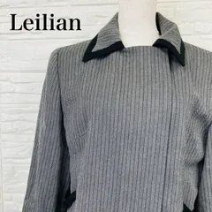 Leilian  レリアン ジャケット グレー ストライプ 0150K