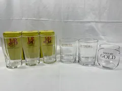 アルコールグラス　6点セット　まとめ売り　J&B　RARE レア　SCOTCH WHISKY　SUNTORY OLD　SUNTORY GOLD　グラス　コップ　ガラス　酒器　お酒　酒　食器　スコッチ　ウイスキー　ノベルティ　昭和レトロ　昭和　レトロ