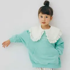 《新品》ロゴ刺繍ポケットトレーナー 80.90.100.120 p.premier サックス 子供服 P411045