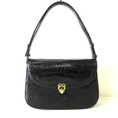 バッグ 2way ハンドバッグ ショルダーバッグ フォーマル クロコダイル 本革 レザー 黒 ブラック かばん 鞄 カバン