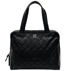 美品 CHANEL シャネル マトラッセ 6番台 ハンドバッグ マットキャビアスキン ブラック レディース クラシックライン【中古】【送料無料】
