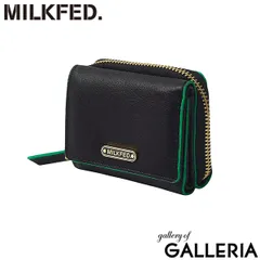 ミルクフェド 財布 レディース コンパクト MILKFED. 三つ折り財布 ブランド 小銭入れあり 本革 ミニ財布 ミニ 小さい かわいい おしゃれ LOGO TRIFOLD LEATHER WALLET 103254054007 BLACK