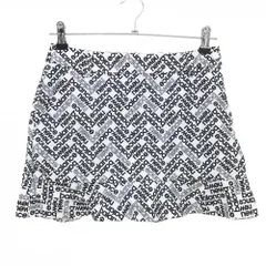 【超美品】ニューバランスゴルフ スカート 白×ネイビー ロゴ総柄 ストレッチ   レディース 0(S) ゴルフウェア New Balance