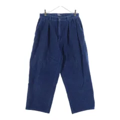 POLO RALPH LAUREN (ポロラルフローレン) 90S VINTAGE POLO CORDS ヴィンテージ USA製 ツータック 太畝コーデュロイパンツ ネイビー