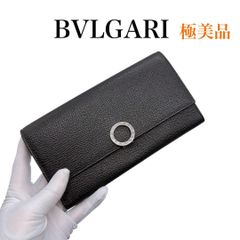 Bvlgari レザー ロゴクリップ 二つ折り長財布 美品 お買得ブルガリ 