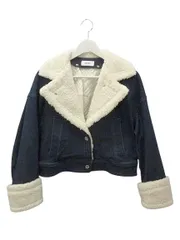 スナイデル SNIDEL バリエショートジャケットコート ONE SIZE ブルー ライナー付き 襟ボア デニムジャケット アウター