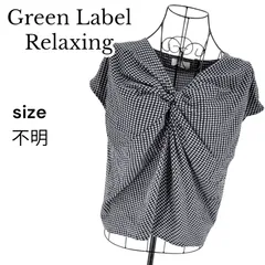 green label relaxing グリーンレーベルリラクシング ツイストギンガムカットソー ブラック ホワイト F コットン ポリエステル レディース