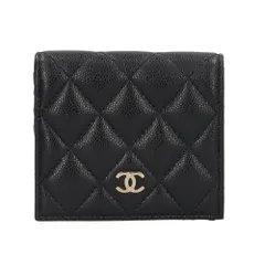 シャネル ココマーク マトラッセ 二つ折り財布 キャビアスキン レディース  CHANEL  中古 シャネル