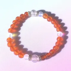 カーネリアンのシンプルブレスレット（淡いオレンジ）