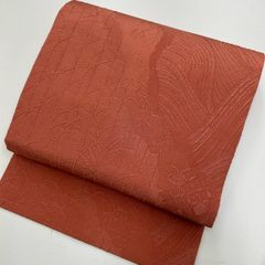 夏物 名古屋帯 正絹 紗 西陣織 中古 すすき カジュアル 【mm458