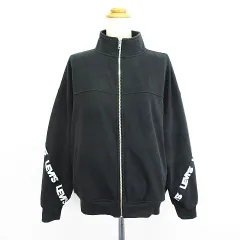 リーバイス Levi's A6225-0001 ジャケット ブルゾン 長袖 ドロップショルダー ジップアップ 裏フリース ロゴ S ブラック ※EKM