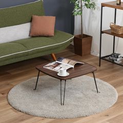 ラシク 円形 天然木突板 こたつテーブル 85cm ウォルナット - メルカリ