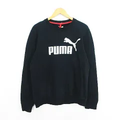 プーマ PUMA トレーナー スウェット 長袖 クルーネック ロゴ コットン L ブラック ※EKM